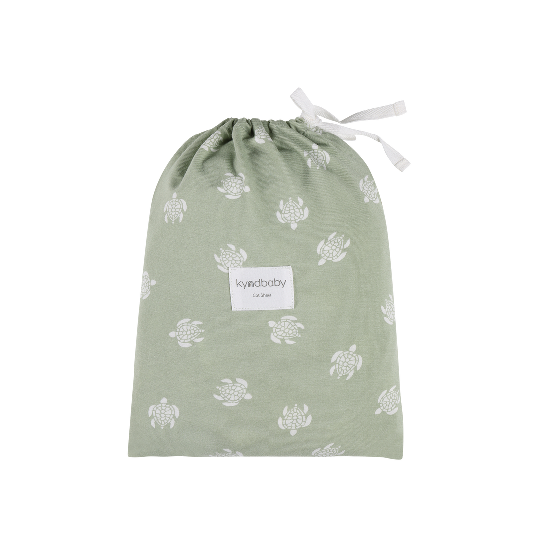 Fitted Cot Sheet - Turtle