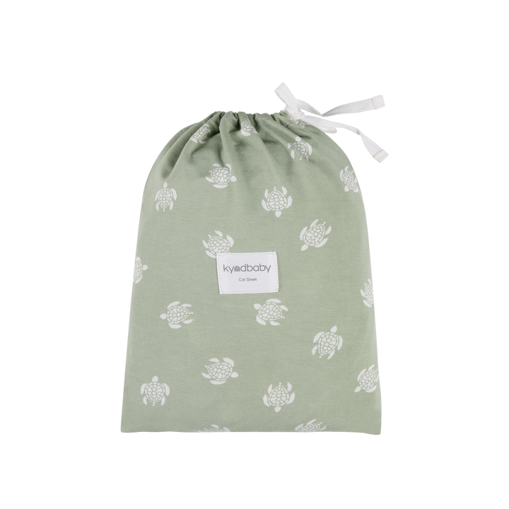 Fitted Cot Sheet - Turtle