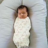 Large Stretchy Swaddle - Ivory Bow