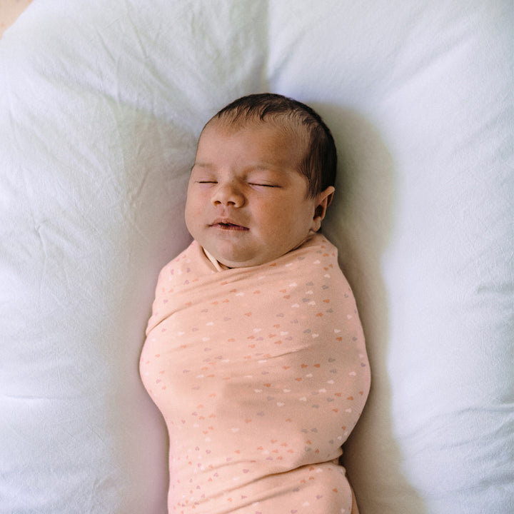 Large Stretchy Swaddle - Pink Heart