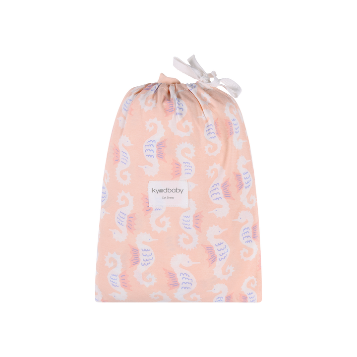 Fitted Cot Sheet - Seahorse