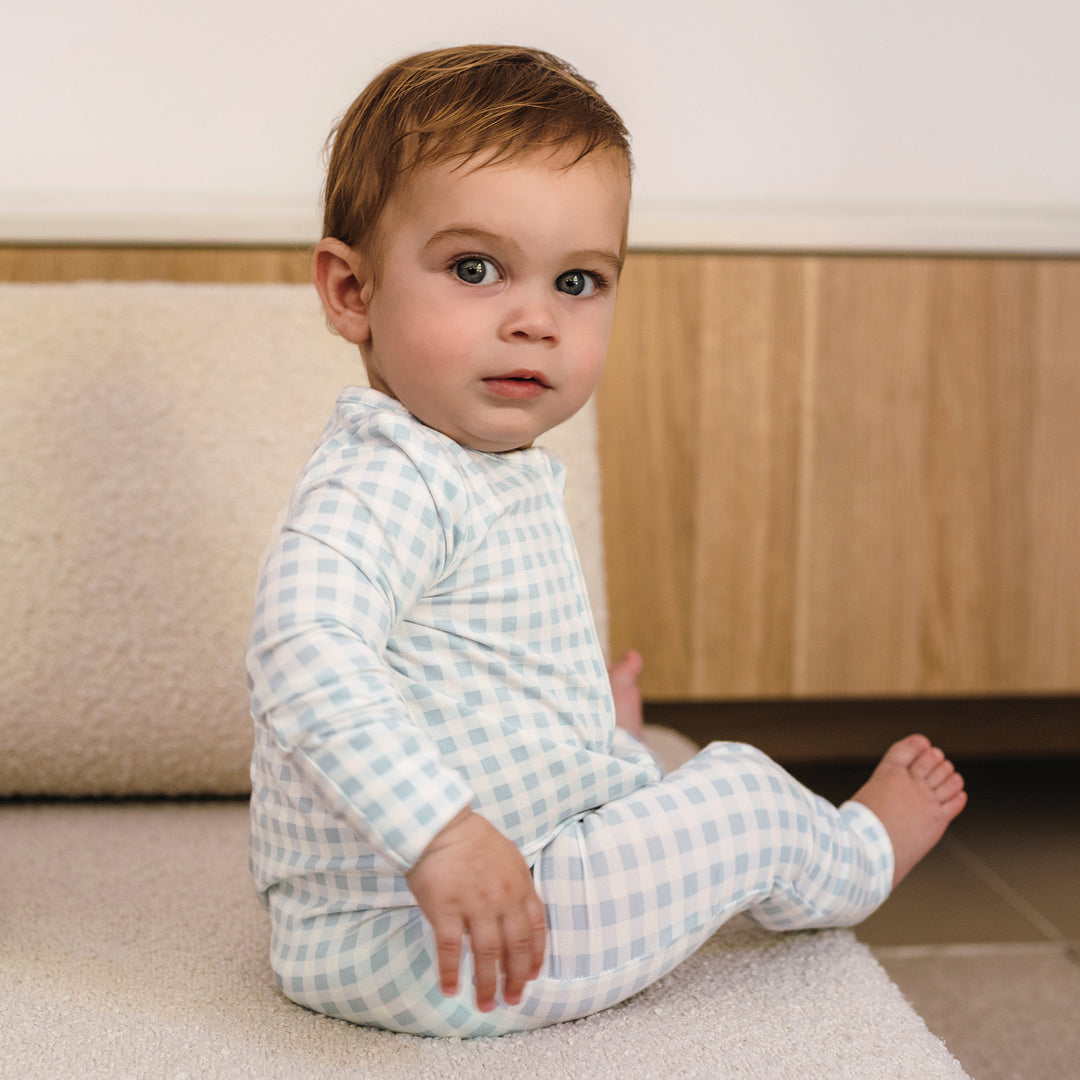 Day Or Night Onesie - Blue Gingham
