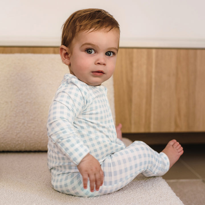 Day Or Night Onesie - Blue Gingham