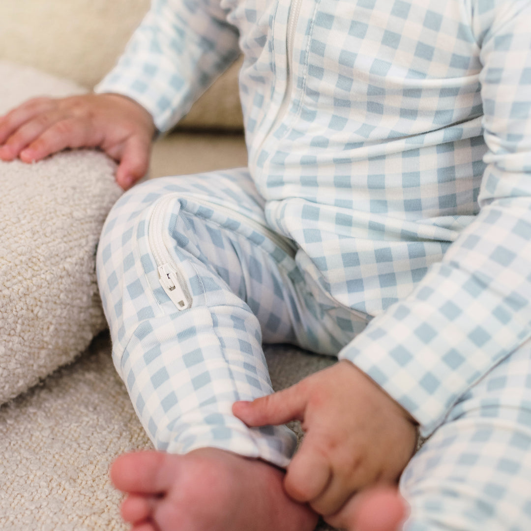 Day Or Night Onesie - Blue Gingham