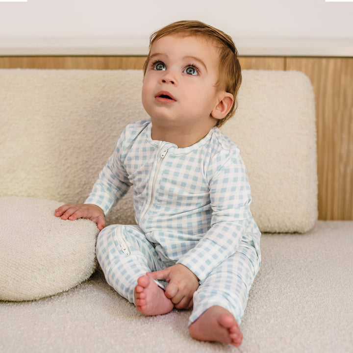 Day Or Night Onesie - Blue Gingham