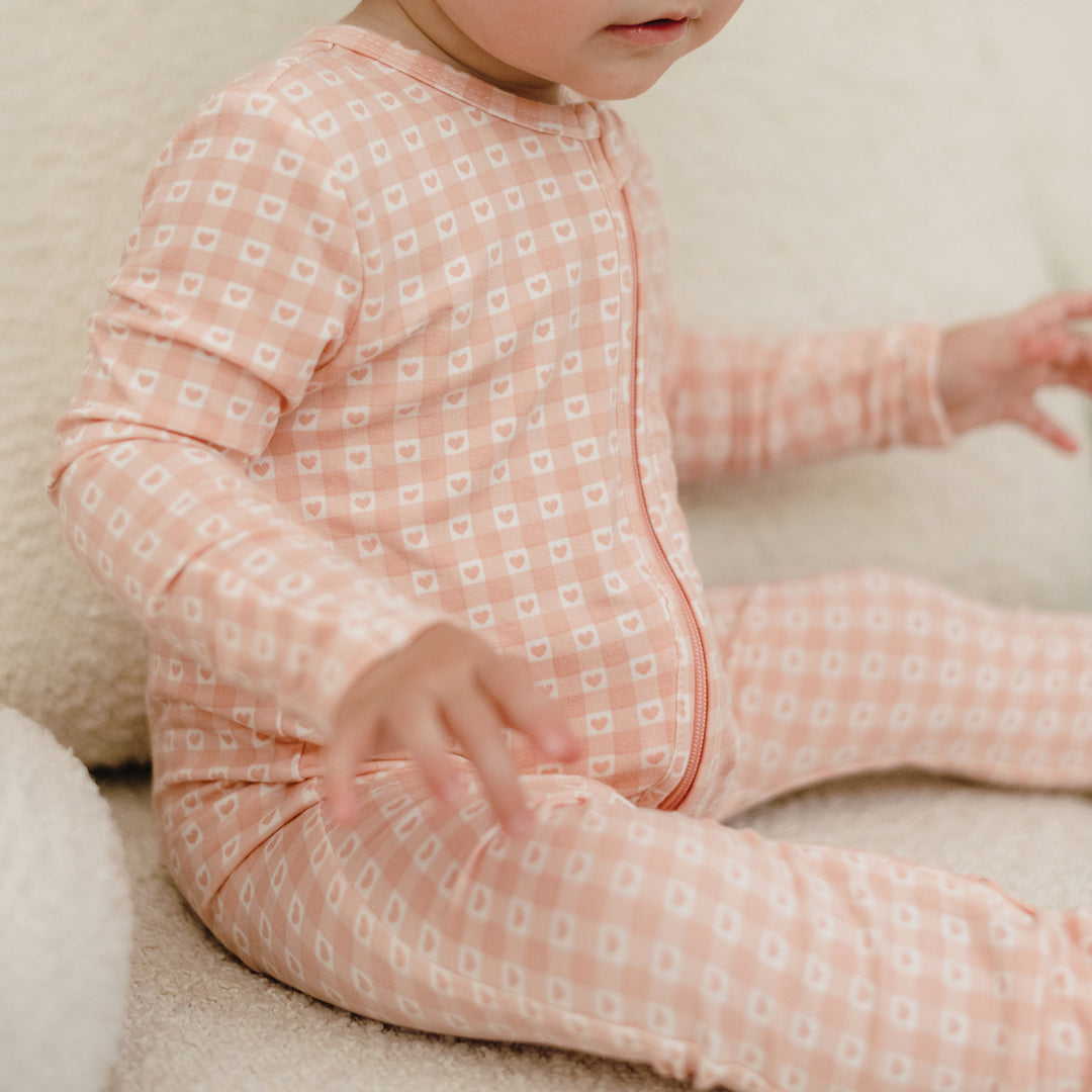 Day Or Night Onesie - Heart Gingham