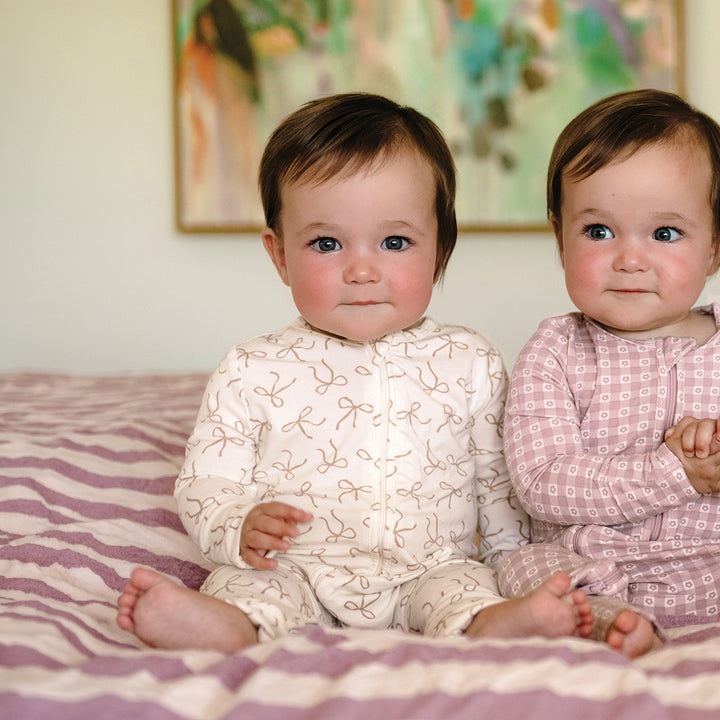 Day Or Night Onesie - Ivory Bow