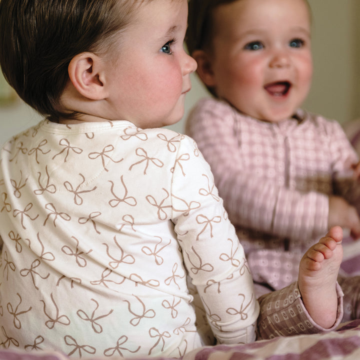 Day Or Night Onesie - Ivory Bow