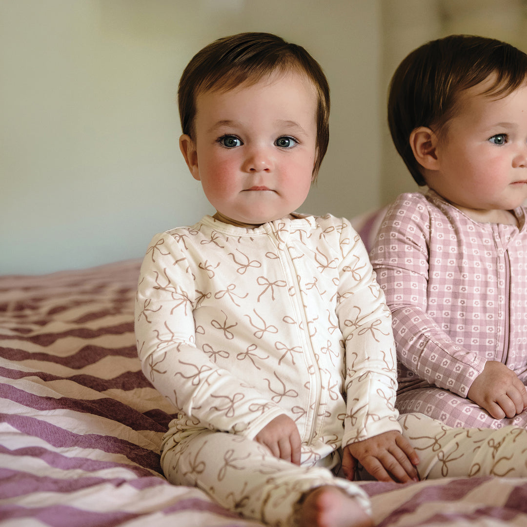 Day Or Night Onesie - Ivory Bow