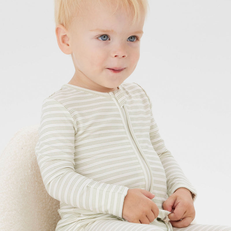 Day or Night Onesie - Sage Stripe