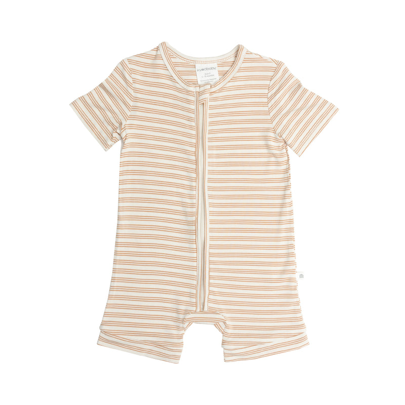 Day or Night Onesie Short Sleeve - Sand Dune Stripe