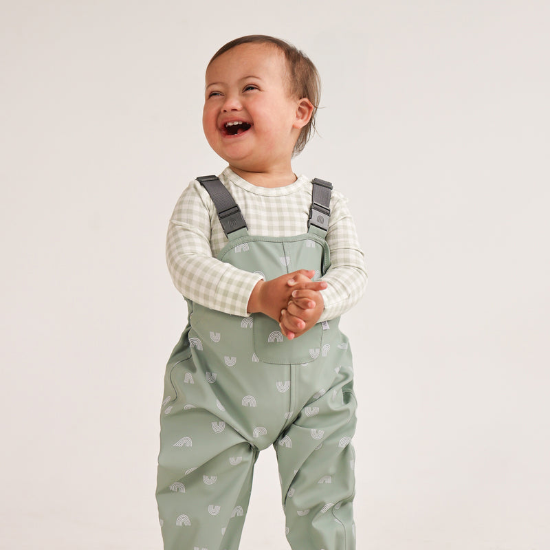 Splashy Overall - Sage Rainbow