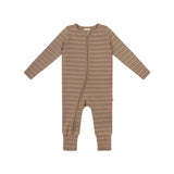 Organic Cotton Waffle Onesie - Neutral Stripe