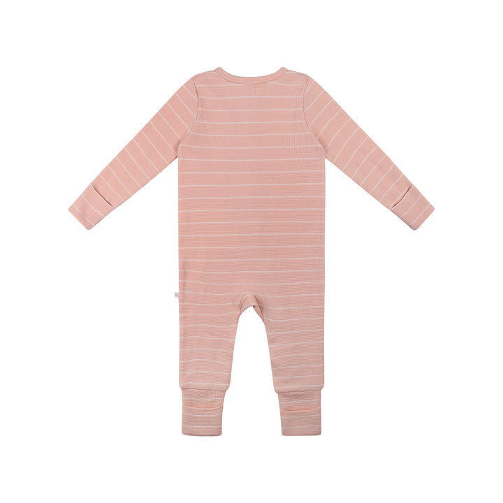 Organic Cotton Waffle Onesie - Pearl Stripe