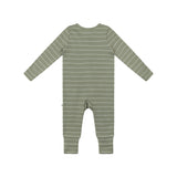 Organic Cotton Waffle Onesie - Sage Stripe