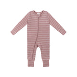 Organic Cotton Waffle Onesie - Woodrose Stripe