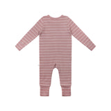 Organic Cotton Waffle Onesie - Woodrose Stripe