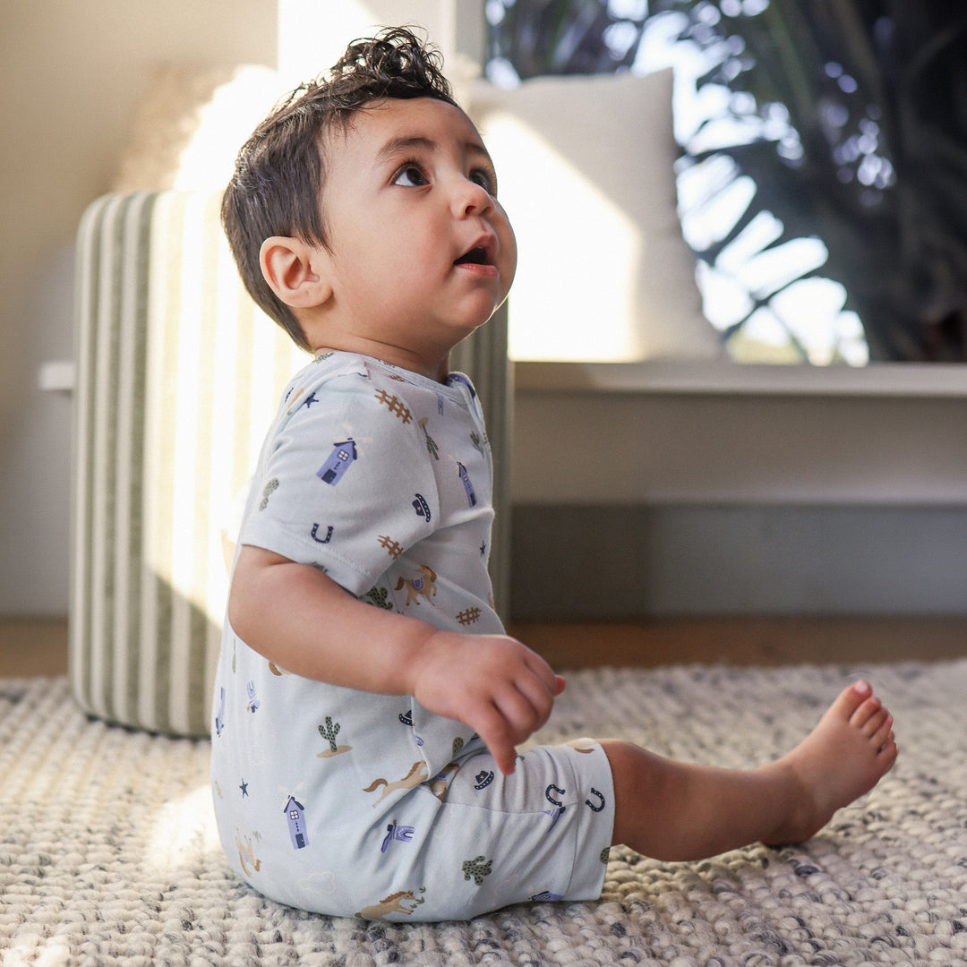 Essential Short Sleeve Onesie - Country Blue