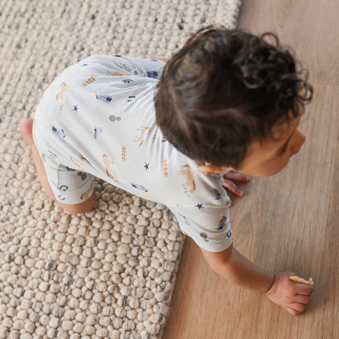 Essential Short Sleeve Onesie - Country Blue