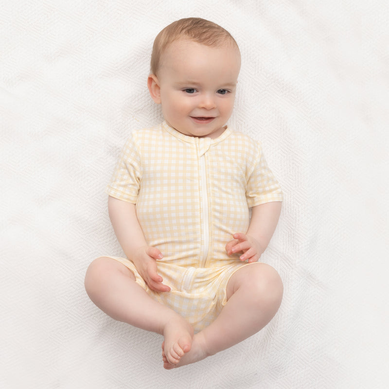 Day or Night Onesie Short Sleeve - Goldie Check