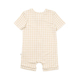 Day or Night Onesie Short Sleeve - Neutral Gingham