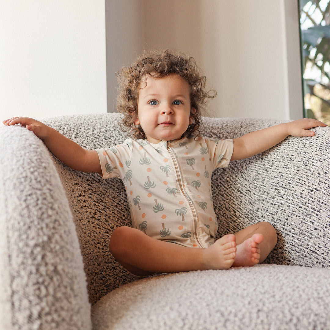 Essential Short Sleeve Onesie - Palm Sunset