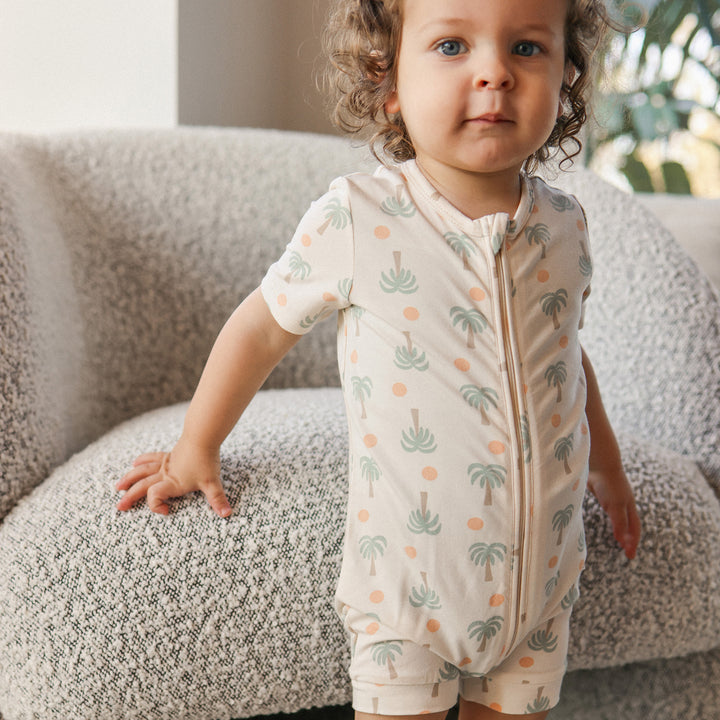 Essential Short Sleeve Onesie - Palm Sunset