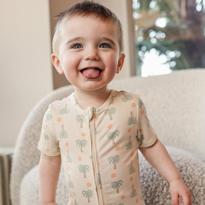 Essential Short Sleeve Onesie - Palm Sunset