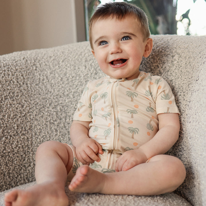 Essential Short Sleeve Onesie - Palm Sunset