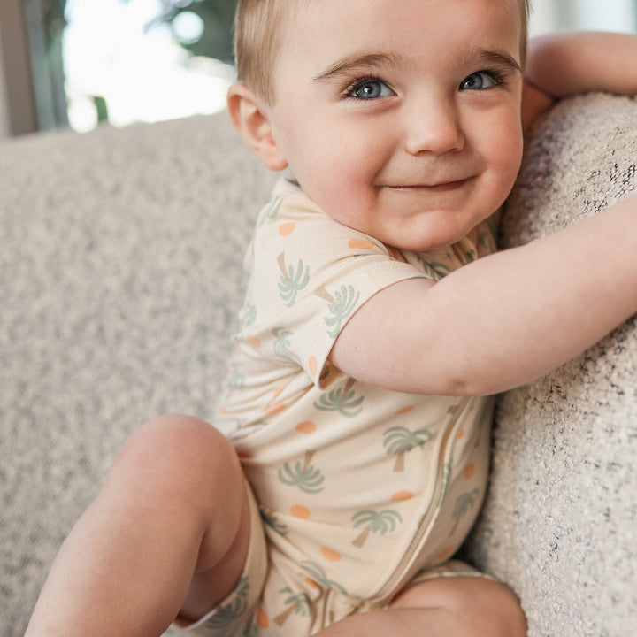 Essential Short Sleeve Onesie - Palm Sunset