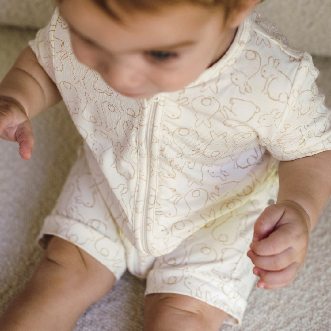 Day Or Night Onesie Short Sleeve - Rabbit