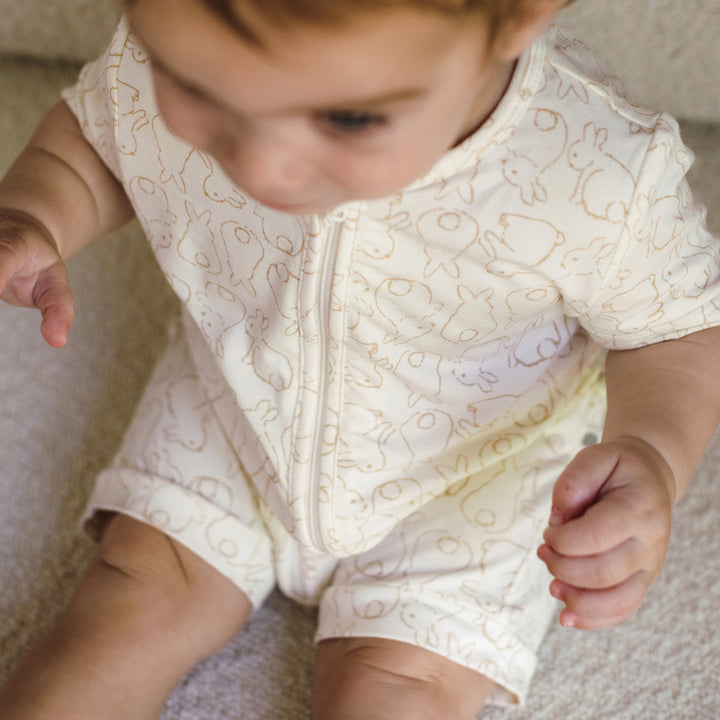 Day Or Night Onesie Short Sleeve - Rabbit