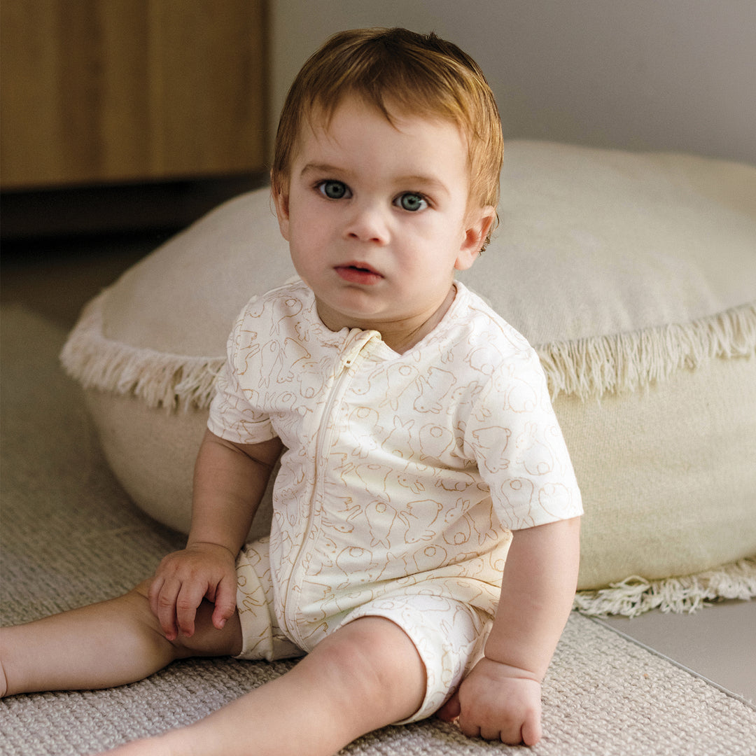 Day Or Night Onesie Short Sleeve - Rabbit