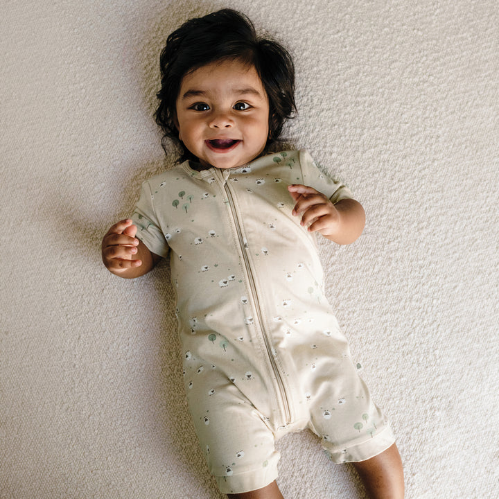 Day Or Night Onesie Short Sleeve - Sheep