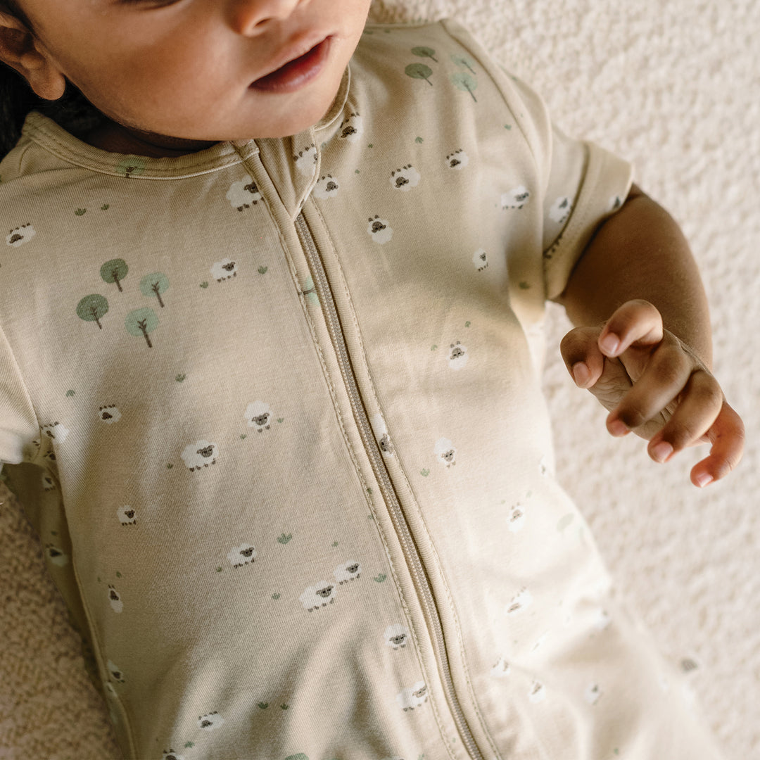Day Or Night Onesie Short Sleeve - Sheep