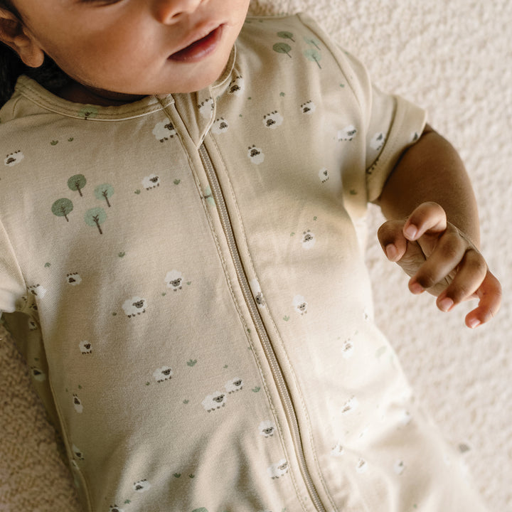 Day Or Night Onesie Short Sleeve - Sheep