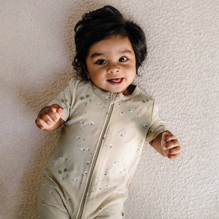 Day Or Night Onesie Short Sleeve - Sheep