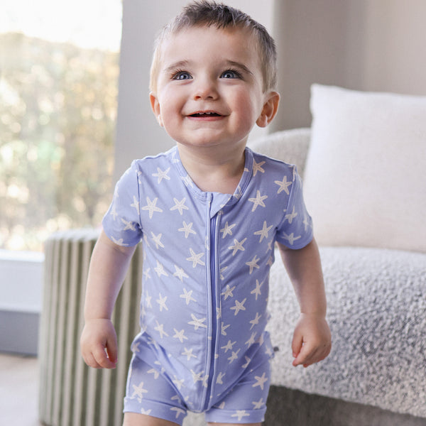 Essential Short Sleeve Onesie - Star Fish Blue