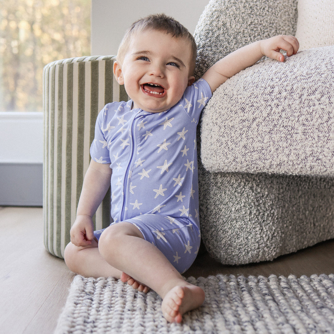 Essential Short Sleeve Onesie - Star Fish Blue