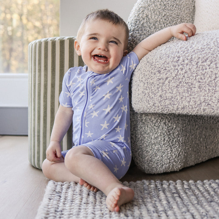 Essential Short Sleeve Onesie - Star Fish Blue