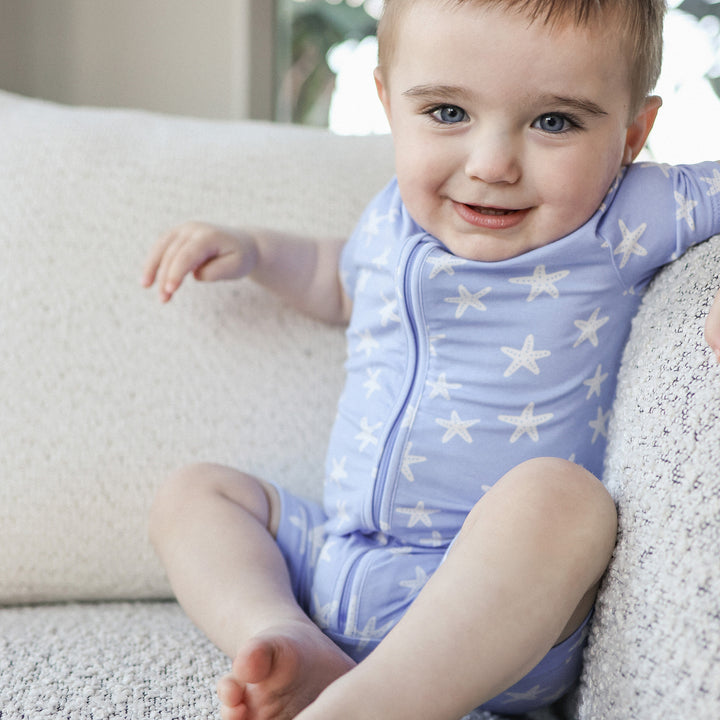 Essential Short Sleeve Onesie - Star Fish Blue