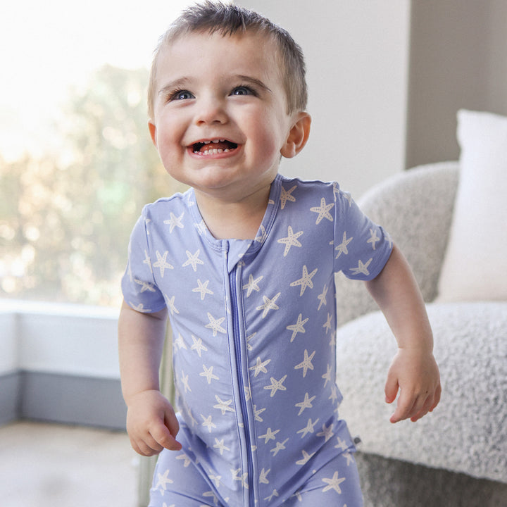 Essential Short Sleeve Onesie - Star Fish Blue
