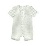 Day or Night Onesie Short Sleeve - Sage Gingham