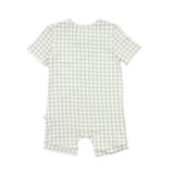 Day or Night Onesie Short Sleeve - Sage Gingham