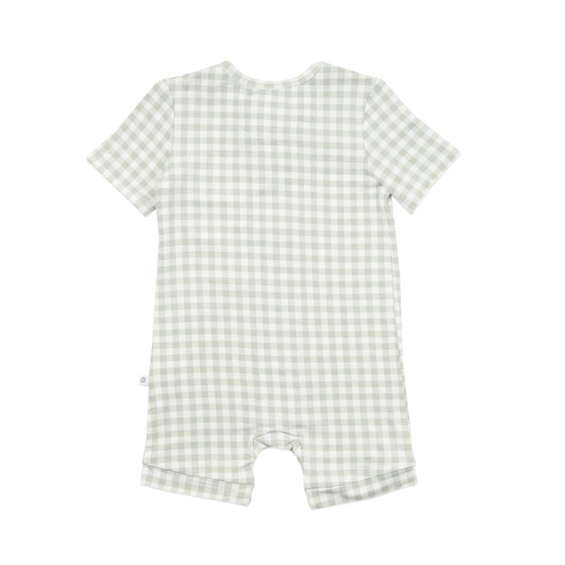 Day or Night Onesie Short Sleeve - Sage Gingham