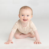 Day or Night Onesie Short Sleeve - Sand Dune Stripe