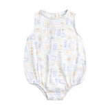 Sleeveless Woven Printed Romper - Salty Shores