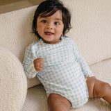 Comfy Bodysuit Long Sleeve - Blue Gingham