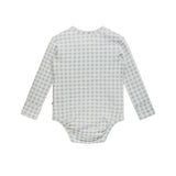Comfy Bodysuit Long Sleeve - Blue Gingham