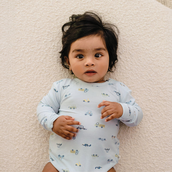 Comfy Bodysuit Long Sleeve - Blue Haze Cars